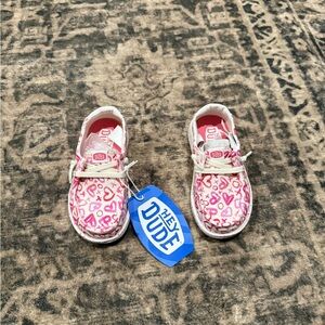 Hey Dude Kids' Pink Heart Sneakers